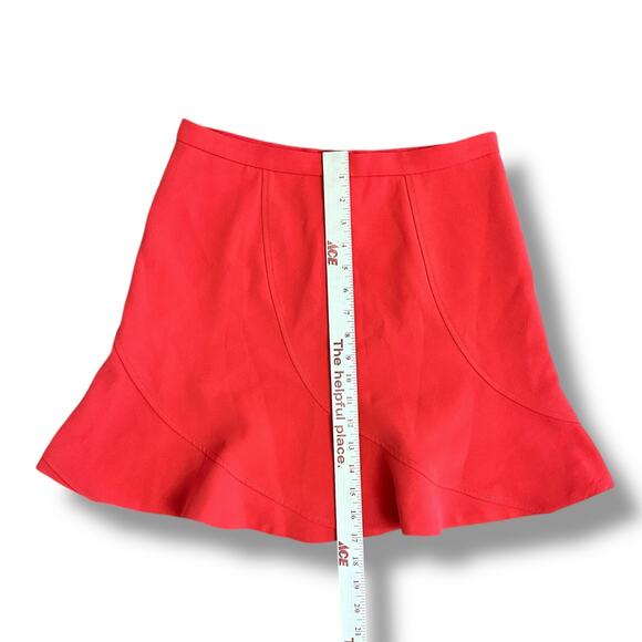 J.Crew Red Flounce Mini Skirt Women’s Size 2 Fit & Flare A-Line Hem - Picture 4 of 9